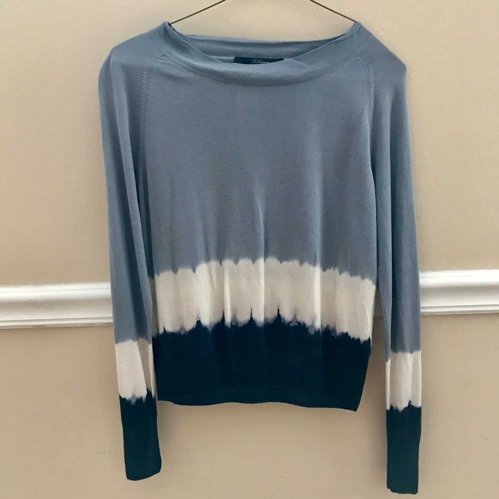 LES COPAINS Sweatshirt 100% Silk Gradient Sz Small